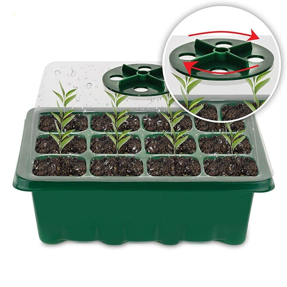 Pot de culture en plastique pour semis de jardin avec couvercle - Pack de 5_1