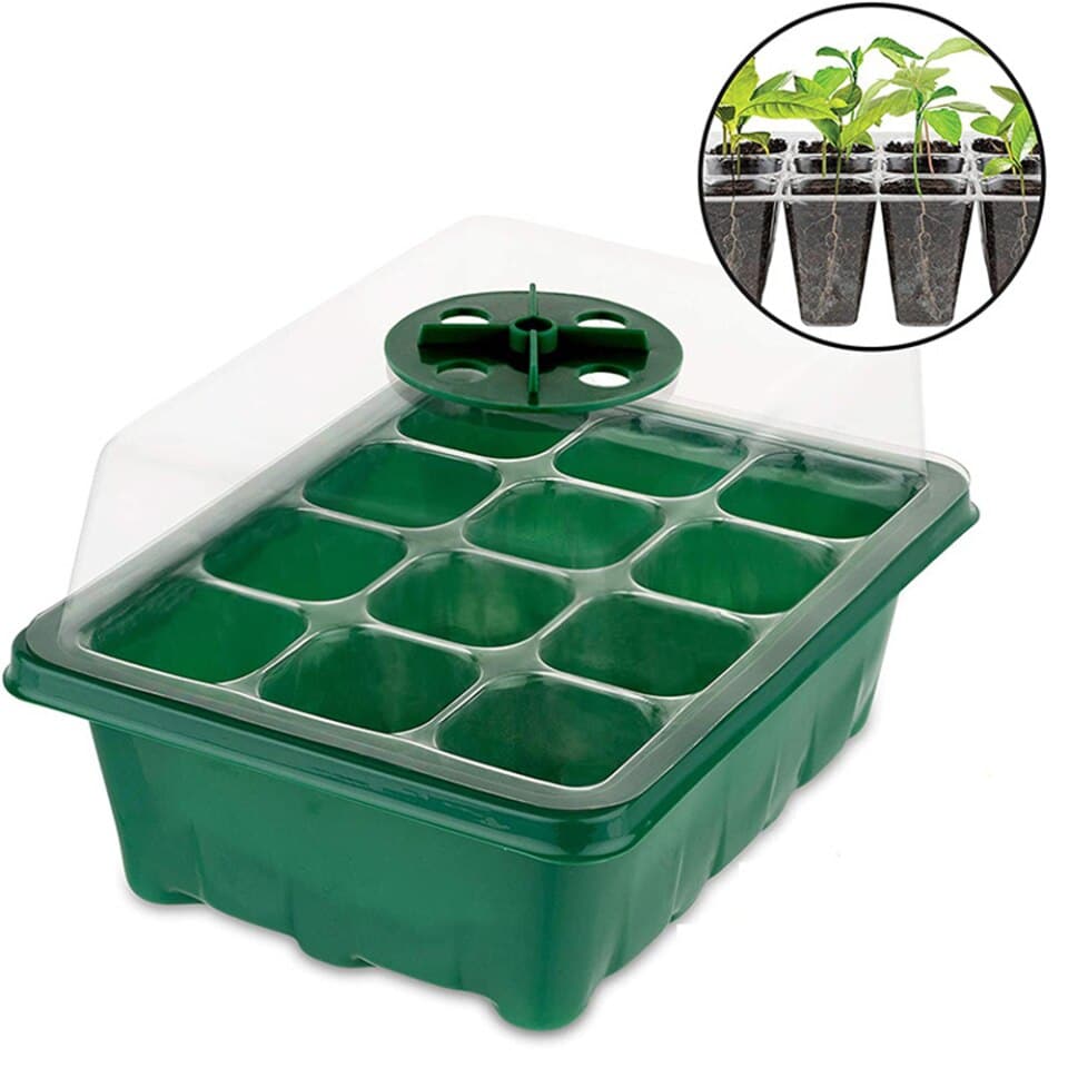 Pot de culture en plastique pour semis de jardin avec couvercle - Pack de 5_2