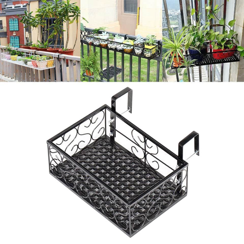 Support de jardinière en fonte métallique pour balcon_4