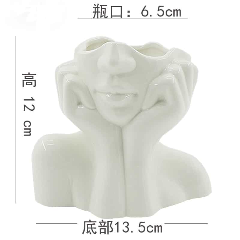 Cache-pot à visage tête humaine abstraite pour ornement extérieure 12cm China
