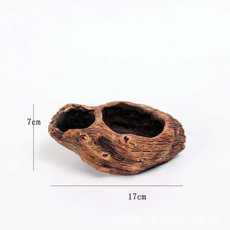 Cache-pot en ciment créatif avec design en rondins de bois Marron 1