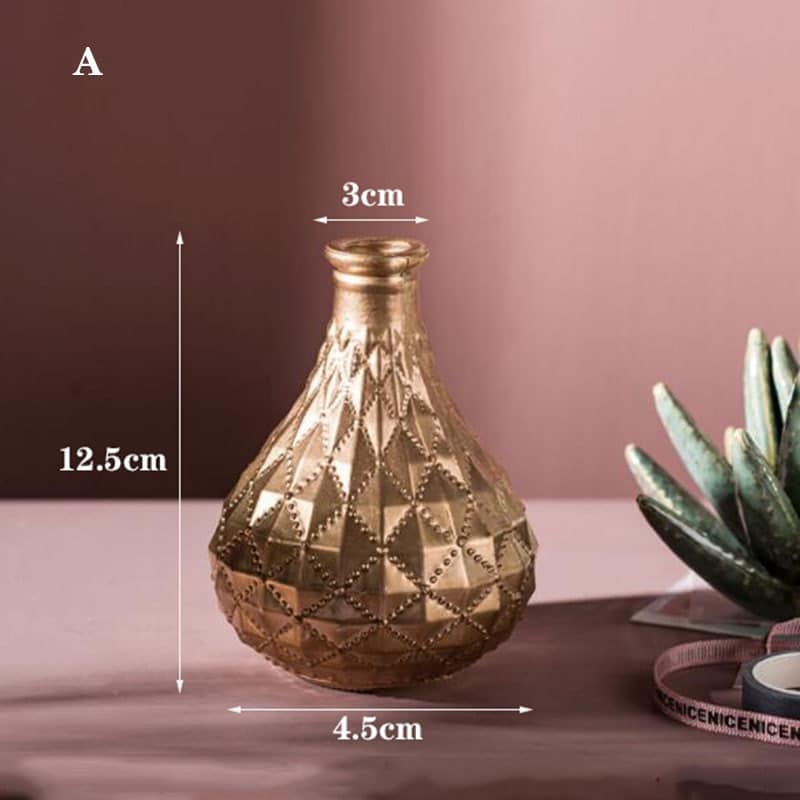 Cache Pot doré en verre style royal 12.5 cm