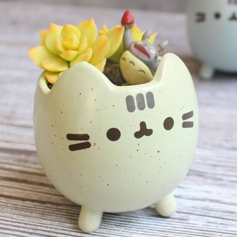 Cache Pot en céramique motif chaton_3
