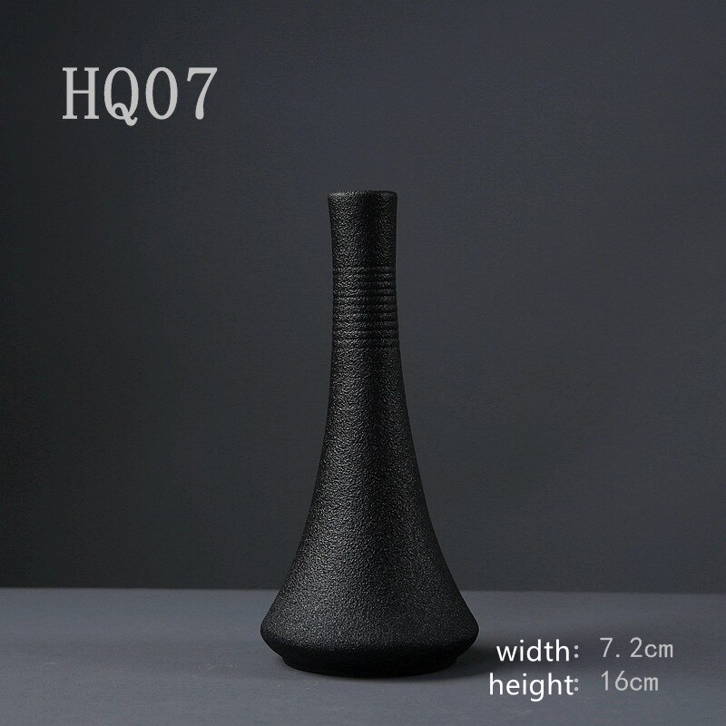 Cache pot design chinois de couleur noir unie 16 cm