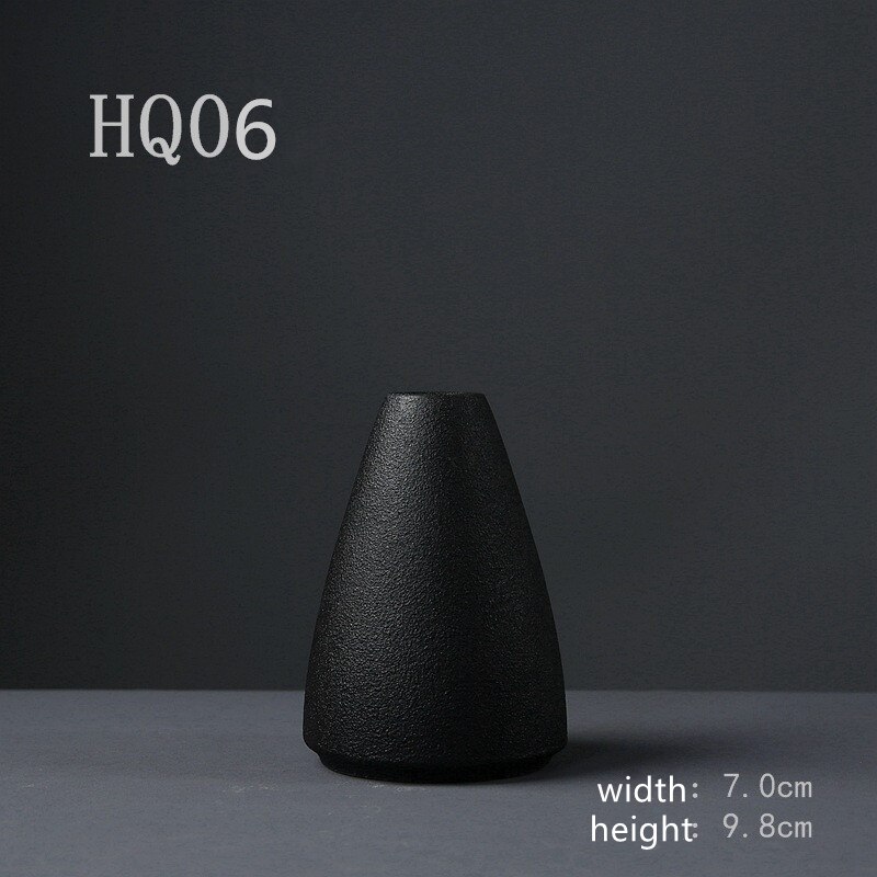 Cache pot design chinois de couleur noir unie 9.8 cm