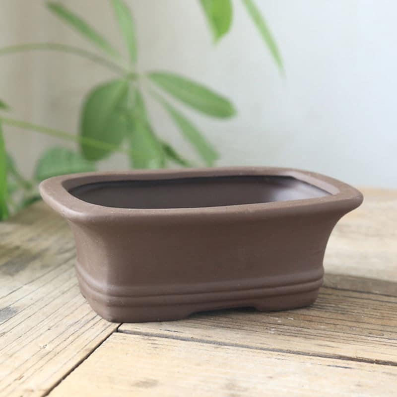 Cache pot en céramique style poterie grossière pour jardin intérieure 13.5x4.5cm