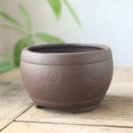 Cache pot en céramique style poterie grossière pour jardin intérieure_7