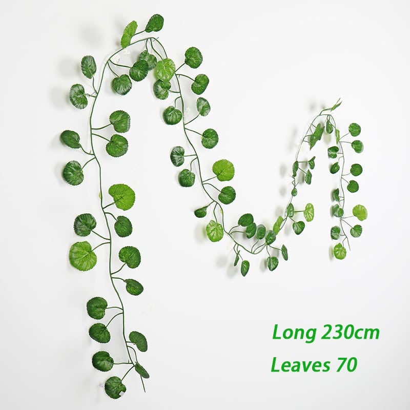 Plante de décoration murale en soie verte artificielle retombante_30